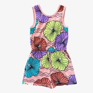 Tea Collection Floral Reversible Wrap Romper 10 (fit 8)